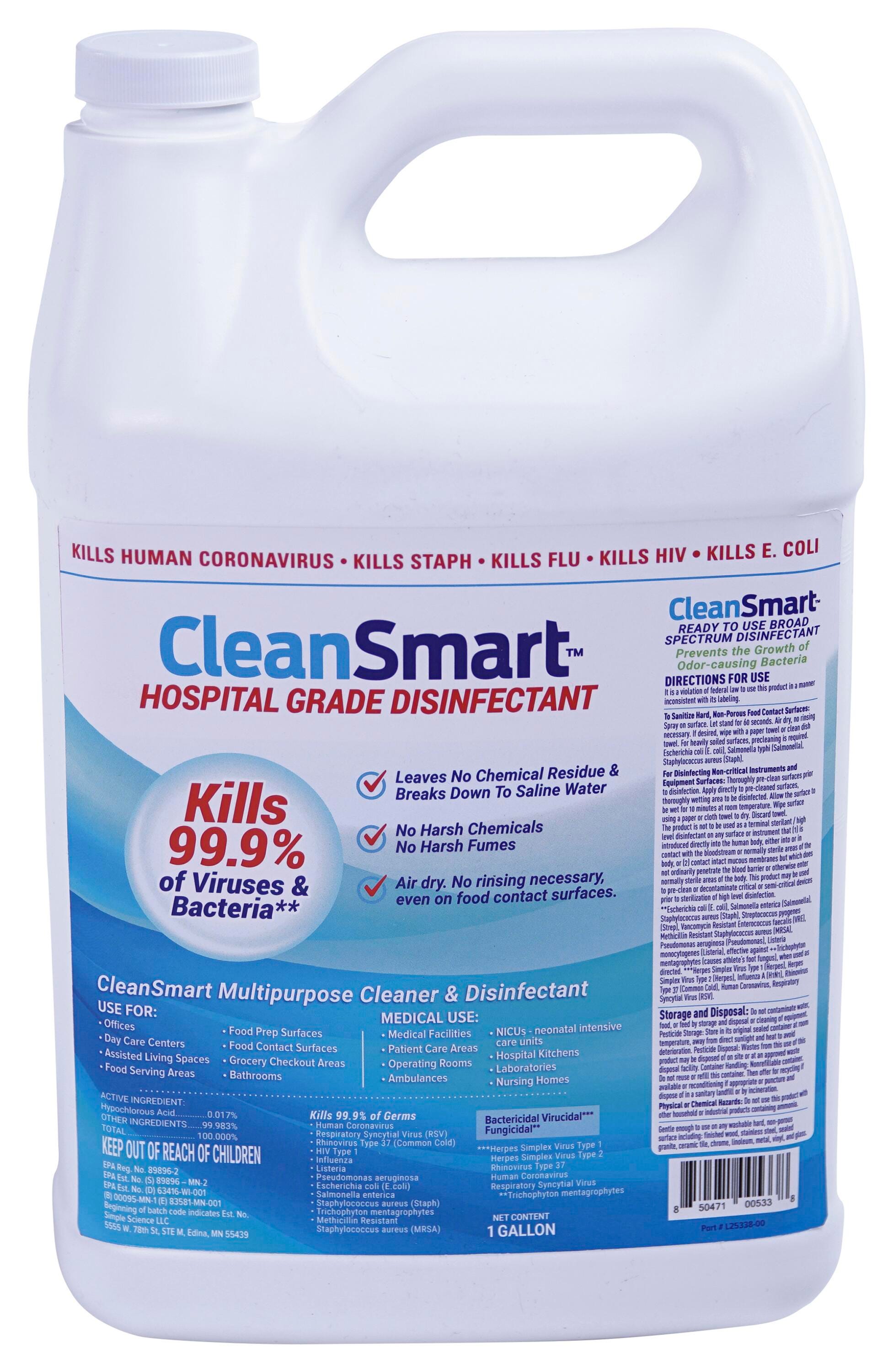 CleanSmart PRO Hospital Grade Disinfectant, 1 Gallon, Item Number 2105244
